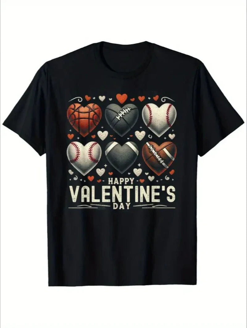 Simple Heart-Shaped Ball Men Short-Sleeved Shirt