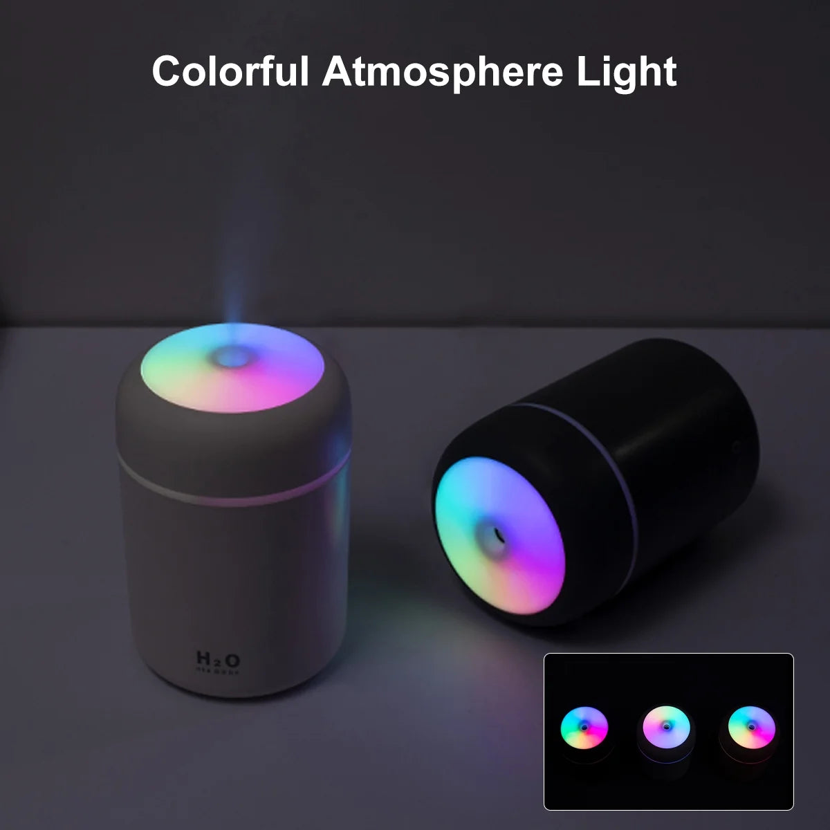 Colorful Cool Mini Humidifier, USB Personal Desktop Humidifier for Car, Office Room, Bedroom,Etc. Auto Shut-Off, 2 Mist Modes, Super Quiet. (Navy)
